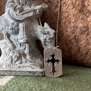 Silver Cross Pendant Necklace
